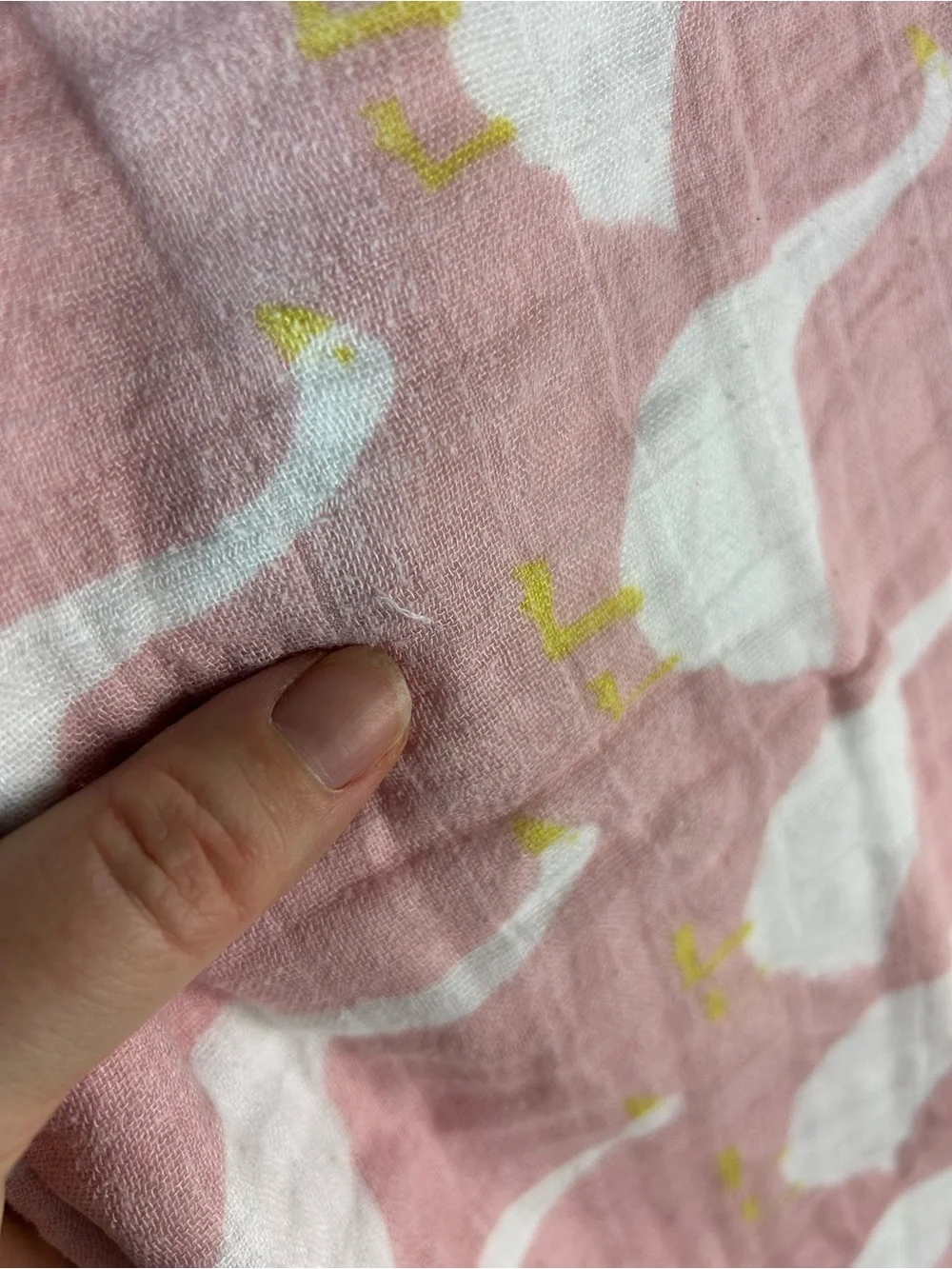 Milkbarn Pink Goose Duck Lovey Security Blanket Muslin White Polka Dots Geese